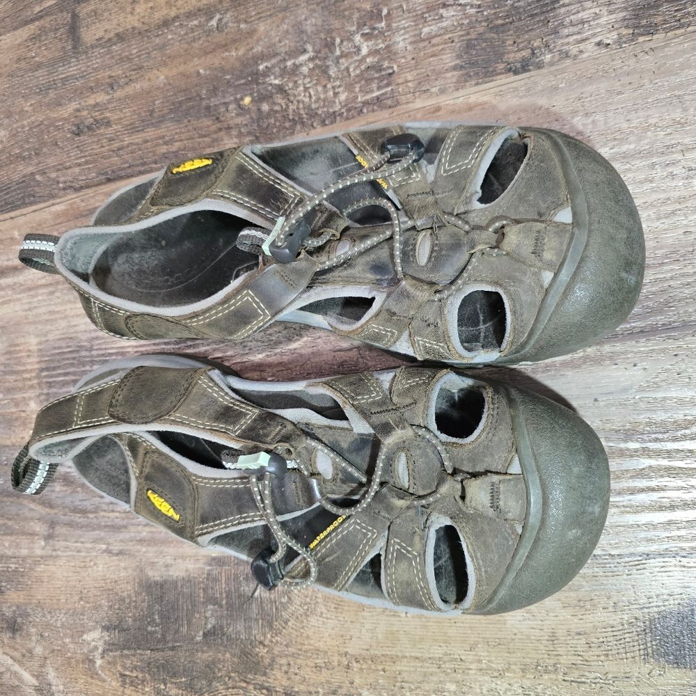 Keen Womens Brown Leather Sandals US Sz 9.5 Hiking Walking Water Proof